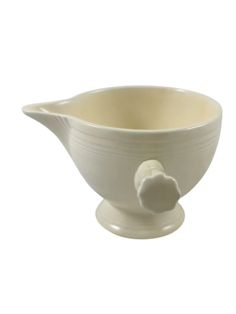 Fiesta Old Ivory Cream Stick Handle Creamer and Lidded Sugar Bowl Vintage 1940s